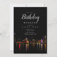 Chicago Skyline Birthday Weekend Invitation
