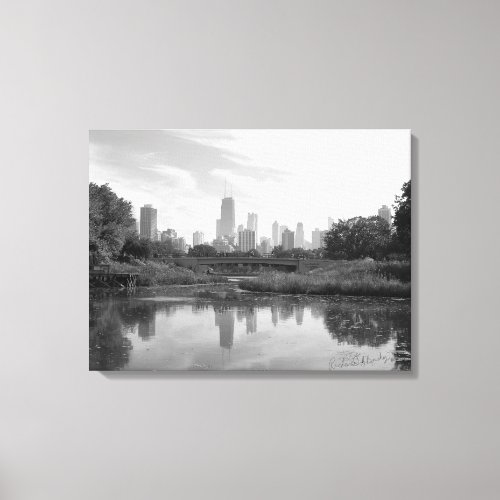 Chicago Skyline Black and White Large Photo Print