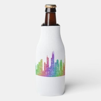 Chicago Skyline Bottle Cooler by ZYDDesign at Zazzle