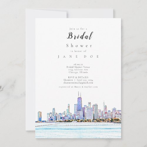 Chicago Skyline Bridal Shower Invitation