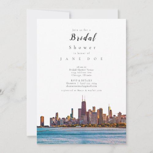 Chicago Skyline Bridal Shower Invitation