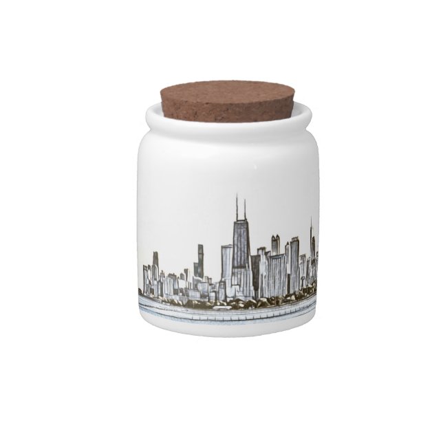 Chicago Skyline Candy Jar (Front)