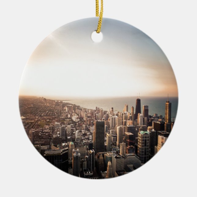 Chicago skyline ceramic ornament (Front)