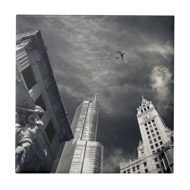 Chicago skyline ceramic tile (Front)