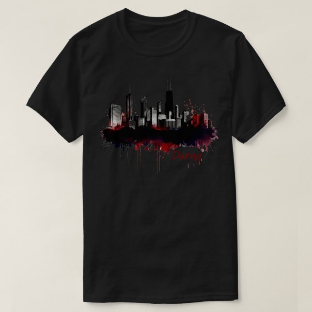 Chicago Skyline Chiraq TShirt (Design Front)