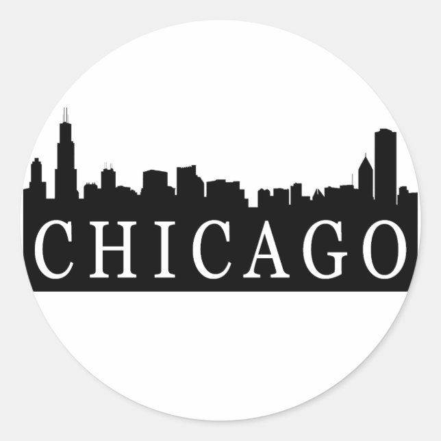 Chicago Skyline Classic Round Sticker (Front)