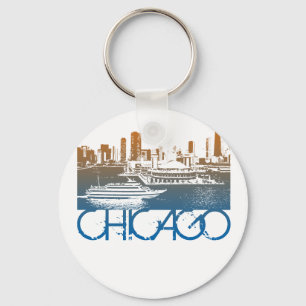 Chicago Skyline Design Keychain