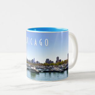 Chicago Skyline Diversey Harbror Two-Tone Coffee Mug