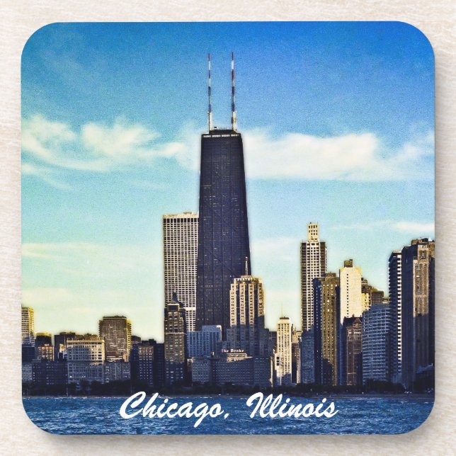 Chicago Skyline Drink Coaster (Front)