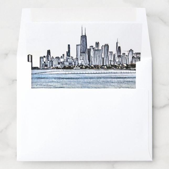 Chicago Skyline Envelope Liner (In Envelope)