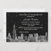 Chicago Skyline Etch Starry DIY BG SQ Sweet 16 H Invitation (Back)