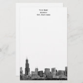Chicago Skyline Etched 01 Stationery (Front/Back)