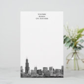 Chicago Skyline Etched 01 Stationery (Standing Front)