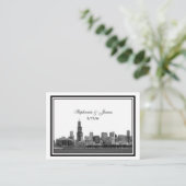 Chicago Skyline Etched Framed Place Cards #2 (Standing Front)