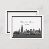 Chicago Skyline Etched Framed Place Cards #2 (Front/Back)