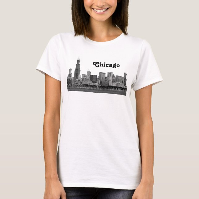 Chicago Skyline Etched T-Shirt (Front)