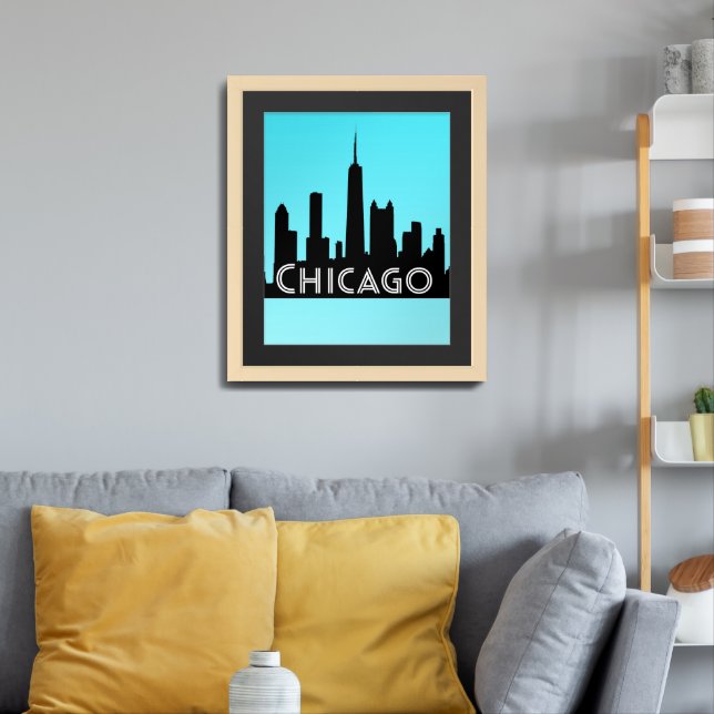 Chicago Skyline Framed Art (Living Room 3)