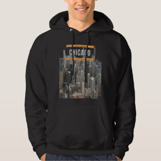 Chicago Skyline From Above Hoodie - Illinoi