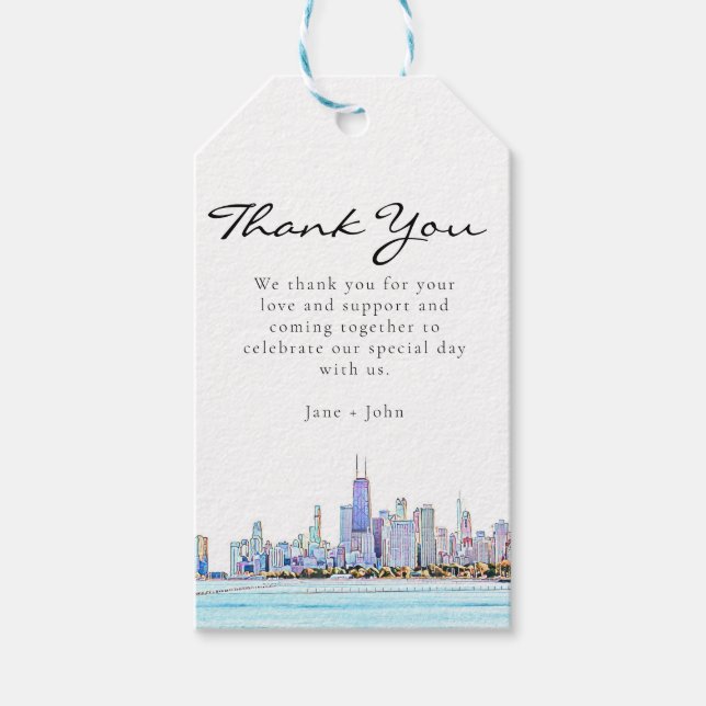 Chicago Skyline Gift Tag (Front)