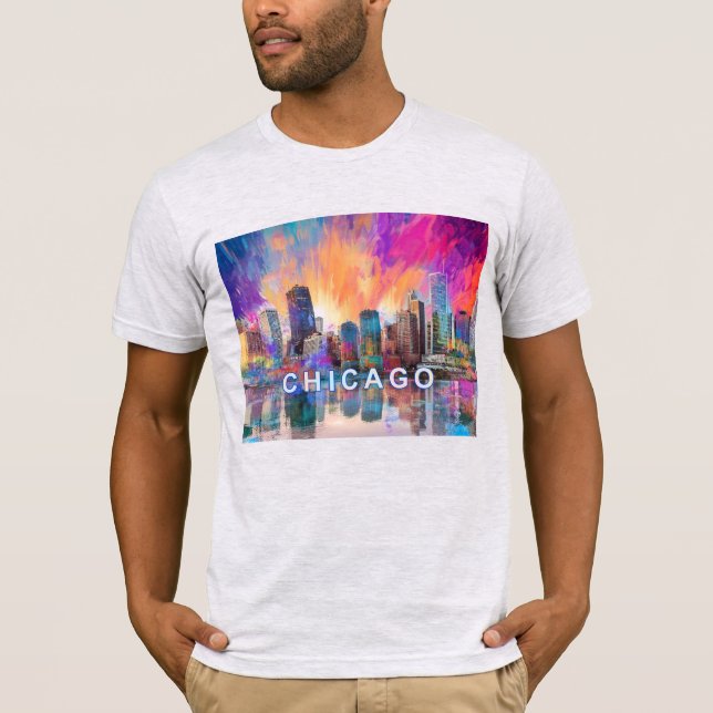 Chicago Skyline Graffiti Art  T-Shirt (Front)