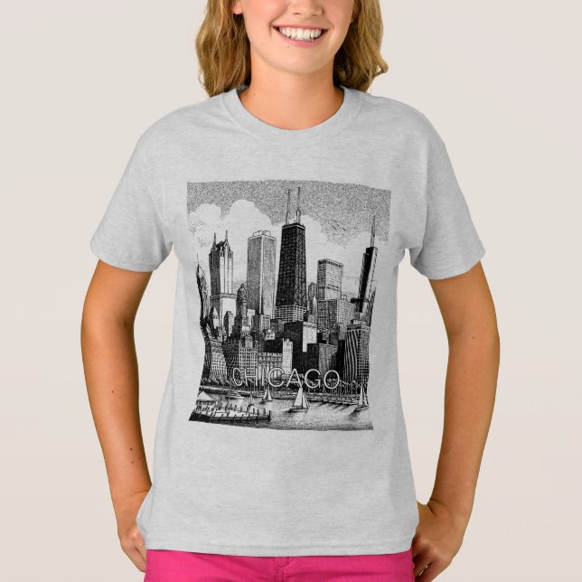 Chicago Skyline Graphic T-Shirt  (Front)