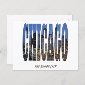 Chicago Skyline Holiday Postcard