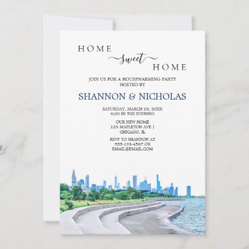 Chicago Skyline Housewarming Invitation