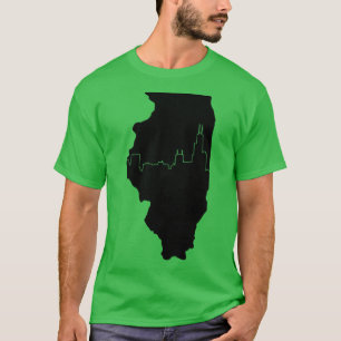 Chicago Skyline Illinois Oversized T-Shirt