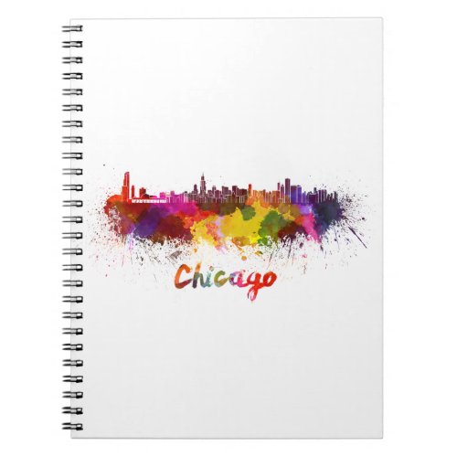 Chicago skyline in watercolor notebook