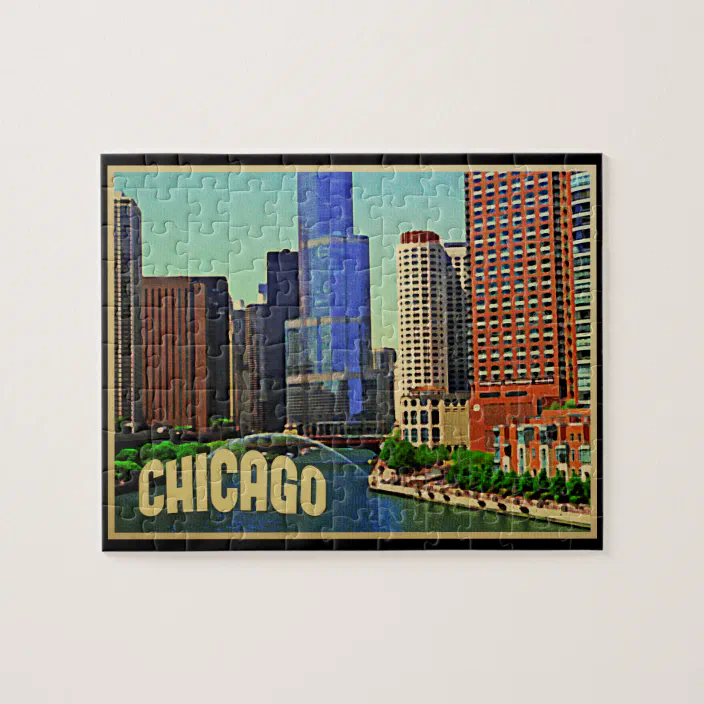 Chicago Skyline Jigsaw Puzzle Zazzle Com