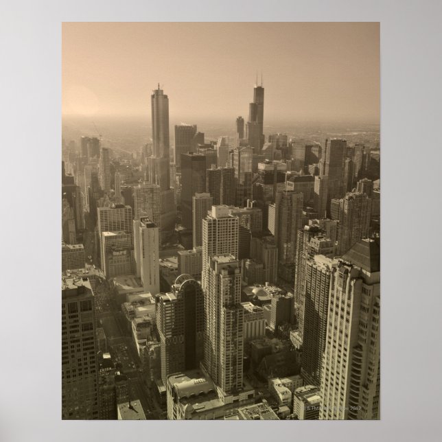 Chicago Skyline, John Hancock Center Skydeck Poster (Front)
