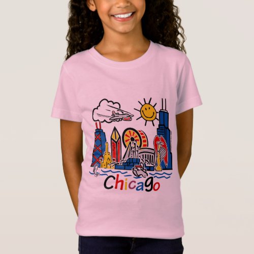 Chicago Skyline Kids Skyline T_Shirt