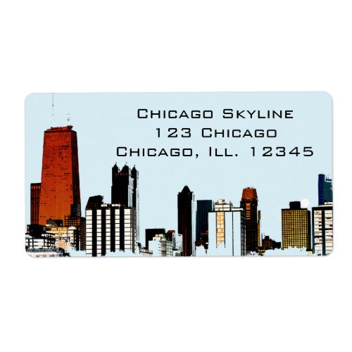 Chicago Skyline Label