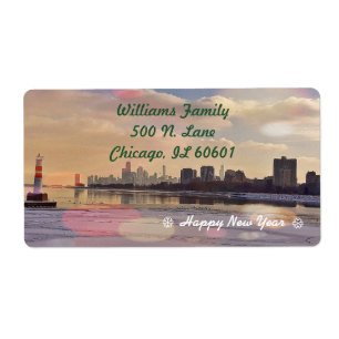 Chicago Skyline Label