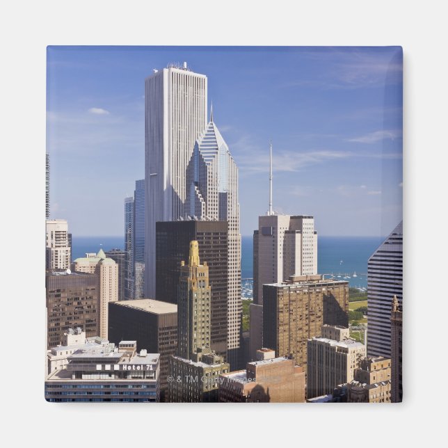 Chicago Skyline Looking towards Lake Michigan Magnet (Front)