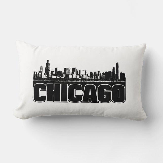 Chicago Skyline Lumbar Pillow (Front)