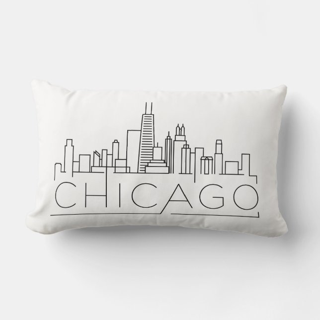 Chicago Skyline Lumbar Pillow (Front)