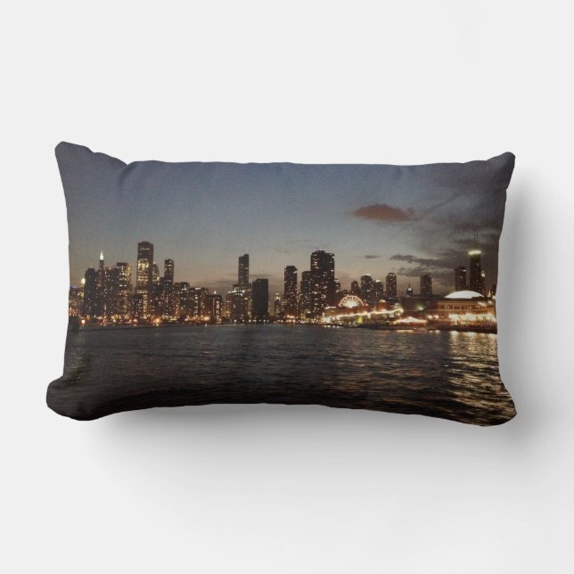 Chicago Skyline Lumbar Pillow (Front)