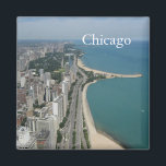 Chicago Skyline Magnet<br><div class="desc">Chicago Skyline nature kitchen magnet. It is beautiful artistic painted view of Chicago. It is best advertisement for travel to Chicago.</div>