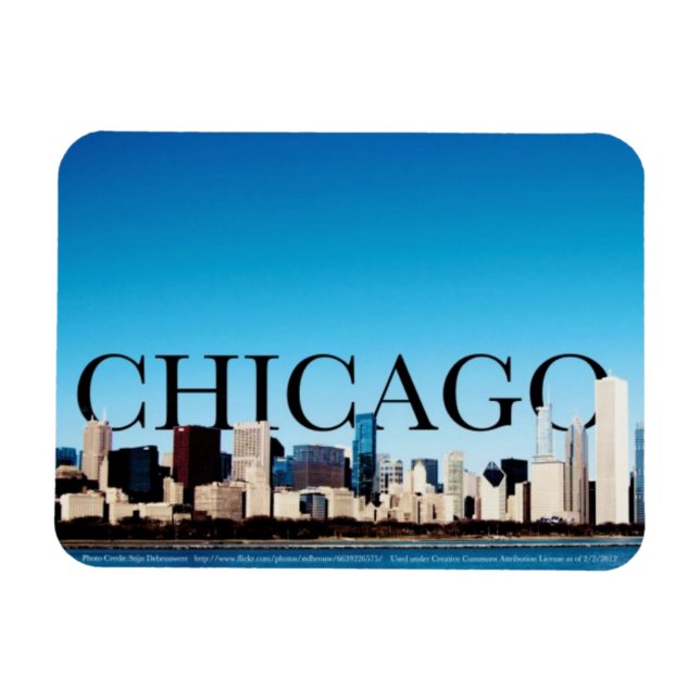 Chicago Skyline Magnet with Chicago in the Sky (Horizontal)
