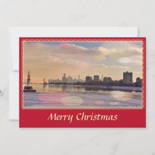 Chicago Skyline Merry Christmas card