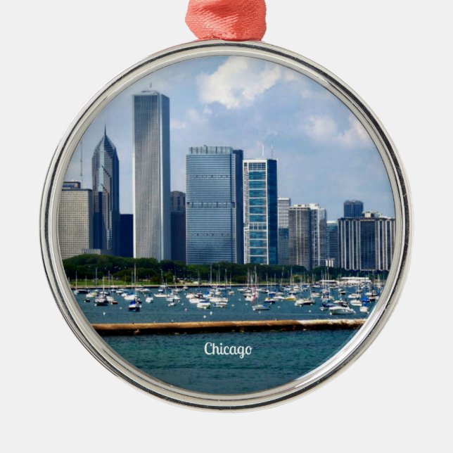 Chicago Skyline Metal Ornament (Front)