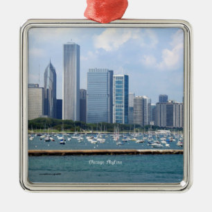 Chicago Skyline Metal Ornament