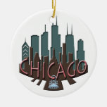 Chicago Skyline Newwave Chocolate Ceramic Ornament at Zazzle