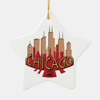 Chicago Skyline Newwave Hot Ceramic Ornament by theJasonKnight at Zazzle