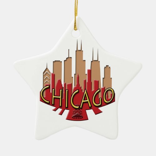 Chicago Skyline newwave hot Ceramic Ornament