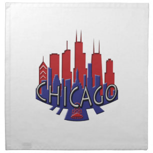 Chicago Skyline newwave patriot Cloth Napkin