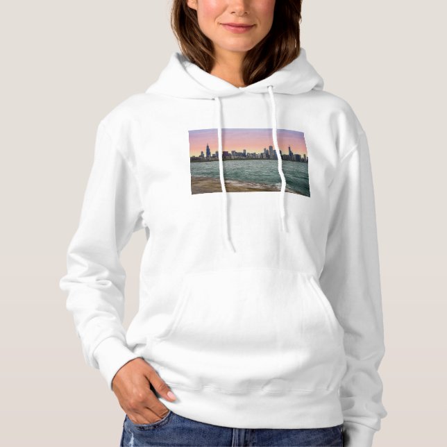 Chicago Skyline Painterly Hoodie (Front)