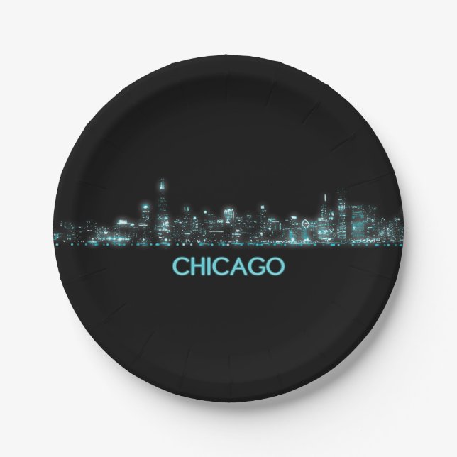Chicago Skyline Paper Plates (Front)