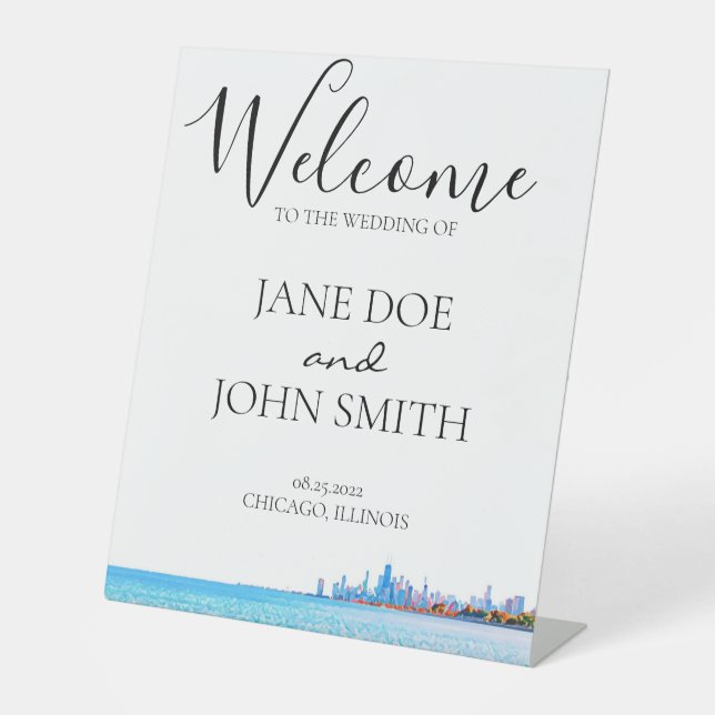 Chicago Skyline Pedastal Sign (Front)